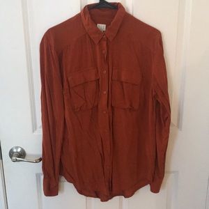 Rust Orange Button Up